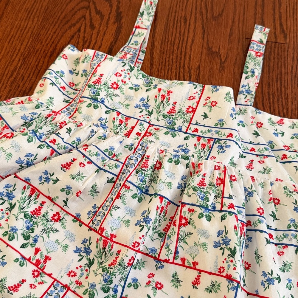 JANIE AND JACK Girls Sundress with Floral Patchwork Print and Bow Back - Sz. 12